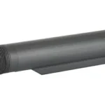 LBE AR Milspec Buffer Tube gray angled side view with threaded end