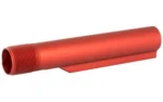 LBE AR MILSPEC BUFFER TUBE red angled side view with threaded open end