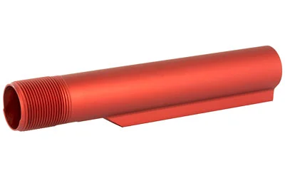 LBE AR MILSPEC BUFFER TUBE red angled side view with threaded open end