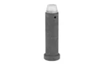 LBE AR15 9MM CARBINE RECOIL BUFFER, upright dark gray buffer with silver tip and flanged base