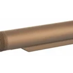 LBE AR MILSPEC BUFFER TUBE BRN brown tube, angled side view with threaded end