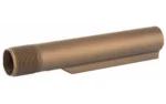 LBE AR MILSPEC BUFFER TUBE BRN brown tube, angled side view with threaded end
