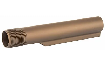 LBE AR MILSPEC BUFFER TUBE BRN brown tube, angled side view with threaded end