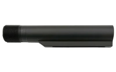 LBE MIL SPEC 4 POSITION BUFFER TUBE black tube in side view with threaded end and lower rail