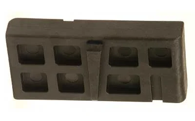 ProMag AR15 Lower Receiver Vise Block, dark brown angled side view with molded recesses