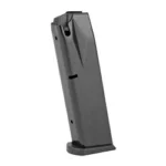 ProMag BER 92F black steel magazine, angled side view with witness holes and baseplate