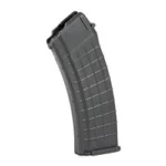 PROMAG AK-74 black curved polymer magazine in angled side view