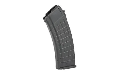 PROMAG AK-74 black curved polymer magazine in angled side view