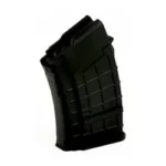 PROMAG AK-47 black short curved polymer magazine in angled side view