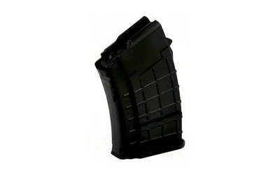 primary-10769 PROMAG AK-47 black short curved polymer magazine in angled side view