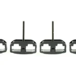PROMAG AR/MINI-14 MAG CLAMPS (4) four black clamps, front view with upright fasteners
