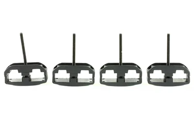 PROMAG AR/MINI-14 MAG CLAMPS (4) four black clamps, front view with upright fasteners