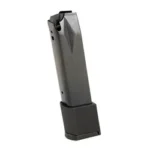 ProMag SPGFLD XD black magazine in angled side view with extended base