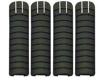 primary-10782 PROMAG 11 RIB 1913 PICTNNY RAIL CVR four black ribbed rail covers, front view