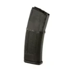 PROMAG AR 556MM ROLLER FLLWR 30RD black curved magazine, angled side view with textured body