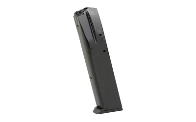 PROMAG SCCY CPX2 9MM 20RD BLUE STEEL dark extended magazine, angled side view