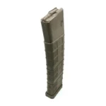 PROMAG AR10 magazine, flat dark earth angled side view with ribbed body