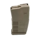 ProMag AR10 magazine, flat dark earth angled front view with textured body and feed lips