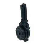 ProMag Ruger Security-9 Drum, black drum magazine shown upright from an angled view