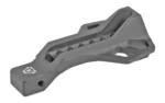Strike Billet Trigger Guard black, angled top view with sculpted cutouts and mounting hole