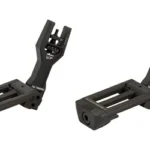 STRIKE INDUSTRIES SIDEWINDER BUIS VI black, pair of folding sights shown upright at angled views