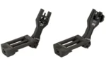 STRIKE INDUSTRIES SIDEWINDER BUIS VI black, pair of folding sights shown upright at angled views
