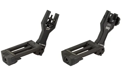 STRIKE INDUSTRIES SIDEWINDER BUIS VI black, pair of folding sights shown upright at angled views