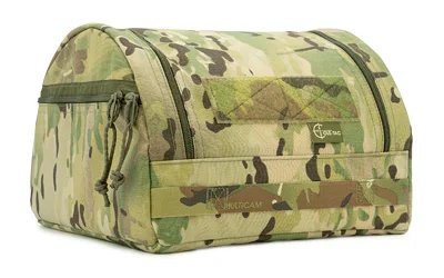 Cole-TAC COLETAC BRAIN BUCKET BAG MULTICAM, front three-quarter view with handles and zippered end