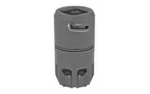 STRIKE OPPRESSOR BLAST SHIELD, black angled side view with cylindrical body and locking collar
