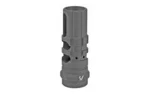 STRIKE JPN TYPE89 CMP 2.0 556, gray cylindrical compensator, angled side view with ports