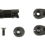 Strike Flip Switch Ambi Safety black, top view of levers, center shaft, screws and round cap