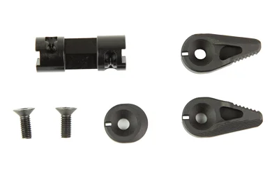 primary-10979 Strike Flip Switch Ambi Safety black, top view of levers, center shaft, screws and round cap