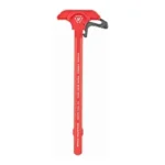 STRIKE CHRGNG HNDL EXT LATCH, red charging handle in top view with black latch