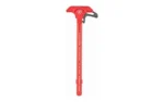 STRIKE CHRGNG HNDL EXT LATCH, red charging handle in top view with black latch