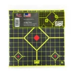 Pro-Shot Products PROSHOT 12-inch green sight-in target with grid and red aiming points
