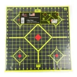 Pro-Shot Products PROSHOT 17.75 SIGHT IN 5PK black target with yellow grid and red aim points