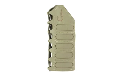 Cole-TAC COLETAC HANDGUARD WRAP SLOTS GRN, green side view with laced edge and raised panels