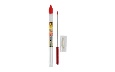 primary-11081 PRO-SHOT 1 PC CLNG Rod 8in 22CAL & Up, slim rod with red handle, red tip and clear tube