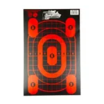 Pro-Shot TARGET TAC TRNG, black and orange silhouette target with grid, front view