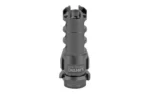 LANTAC DRAGON MB FOR DEAD AIR 5.56 gray muzzle brake angled front view with side ports