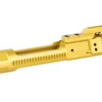 LANTAC 556 ENHANCED BCG TIN gold bolt carrier group, angled side view