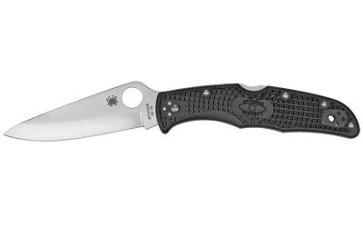 Spyderco Endura 4 Nylon PlainEdge black folding knife open in right-side view