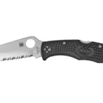 Spyderco Endura 4 Nylon ComboEdge, open right-side view with silver blade and black handle