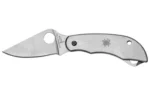 Spyderco SS Clipitool Bottle Opener Screwdriver, open side view with silver handle and blade