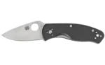 SPYDERCO PERSISTENCE folding knife, left side open view with silver blade and black handle