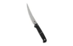 Spyderco Shelter Cove, angled view of silver blade and black handle with three fasteners