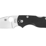 SPYDERCO NATIVE 5 G-10 S30V, open folding knife with silver blade and black textured handle