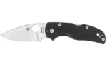 SPYDERCO NATIVE 5 G-10 S30V, open folding knife with silver blade and black textured handle