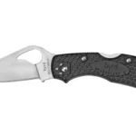 SPYDERCO BYRD MEADOWLARK 2 LTWT BLK open knife, right side, black textured handle and plain blade