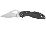 SPYDERCO BYRD MEADOWLARK 2 LTWT BLK open knife, right side, black textured handle and plain blade